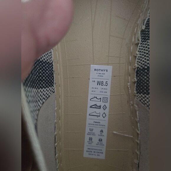 Rothy's The Spadrille Flats Navy Blue Striped Size 8.5 - Picture 6 of 10